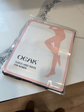 OEAK Fleece Lined Tights in Black